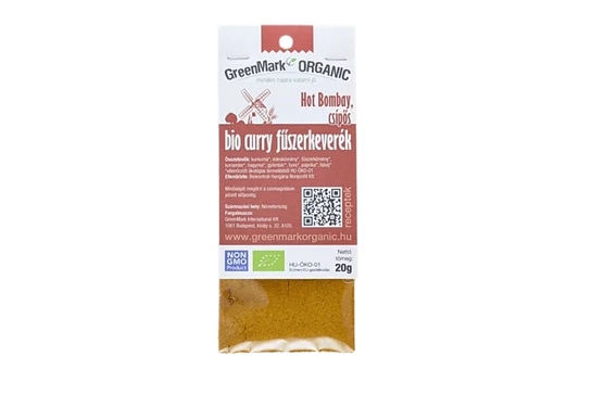 Greenmark Bio Curry Csípős Fűszerkeverék Hot Bombay 20g