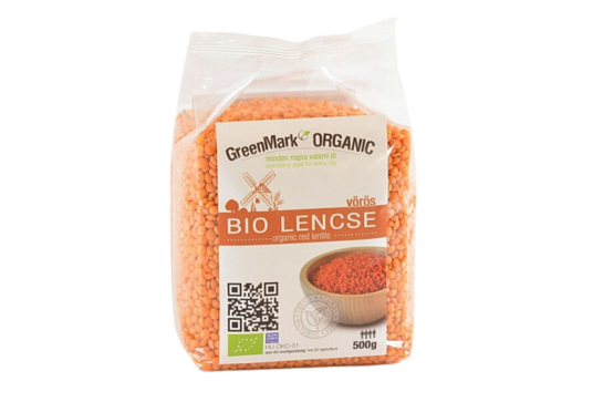Greenmark Bio Vörös Lencse 500g