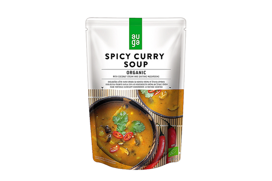 Auga Bio Vegán Krémleves Fűszeres Curry 400g