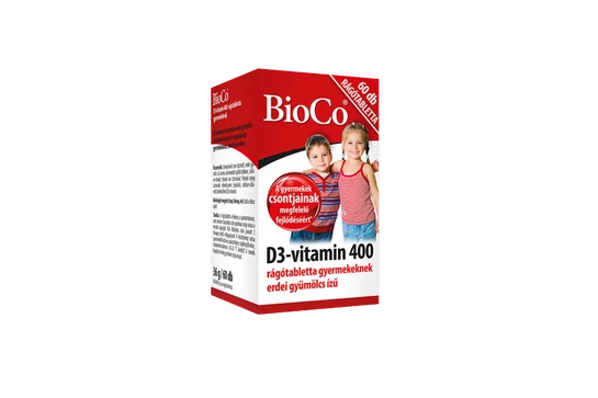 BioCo D3-vitamin 400 NE Rágótabletta Gyermekeknek 60db