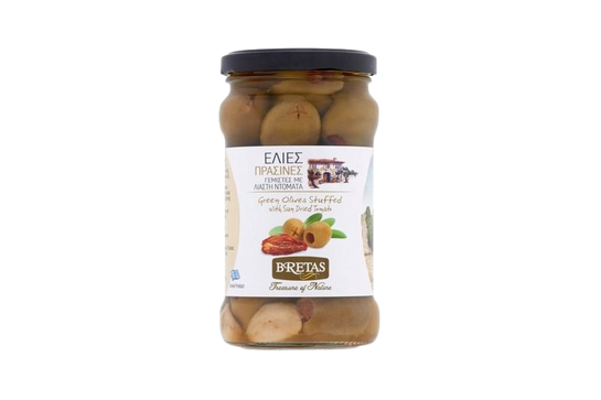 Bretas Zöld Olajbogyó Szárított Paradicsommal Töltött 290g/180g