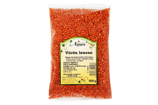 Natura Vörös Lencse 500g