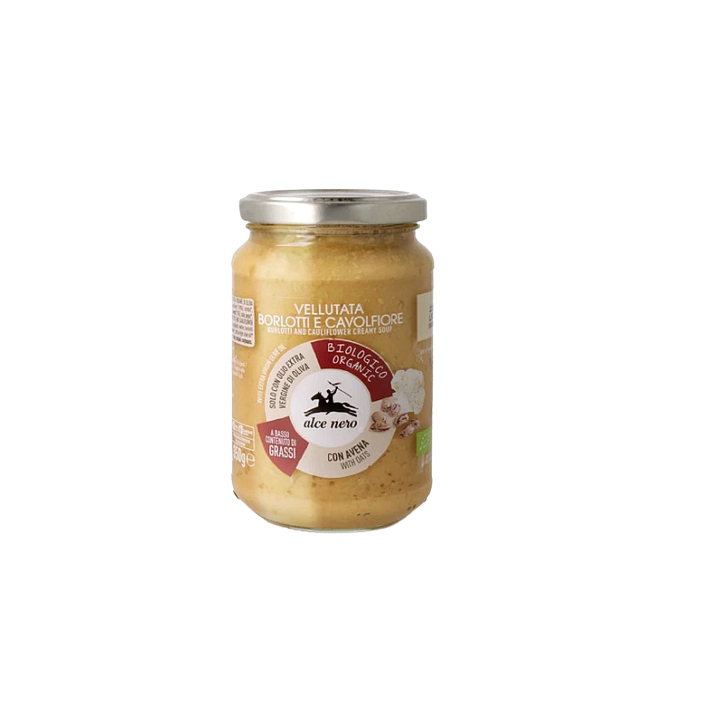 Alce Nero Bio Borlotti Bab és Karfiol Krémleves 350g