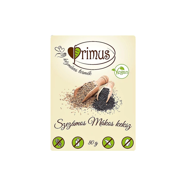 Primus Keksz Szezámmag-Mák 80g
