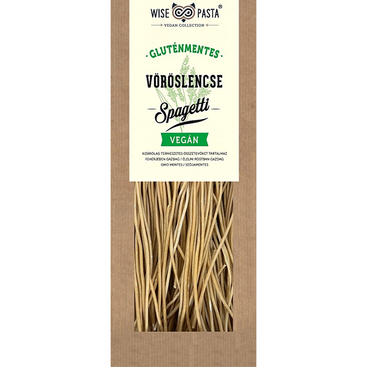 Wise Pasta Vegán Vörös Lencse Spagetti 200g