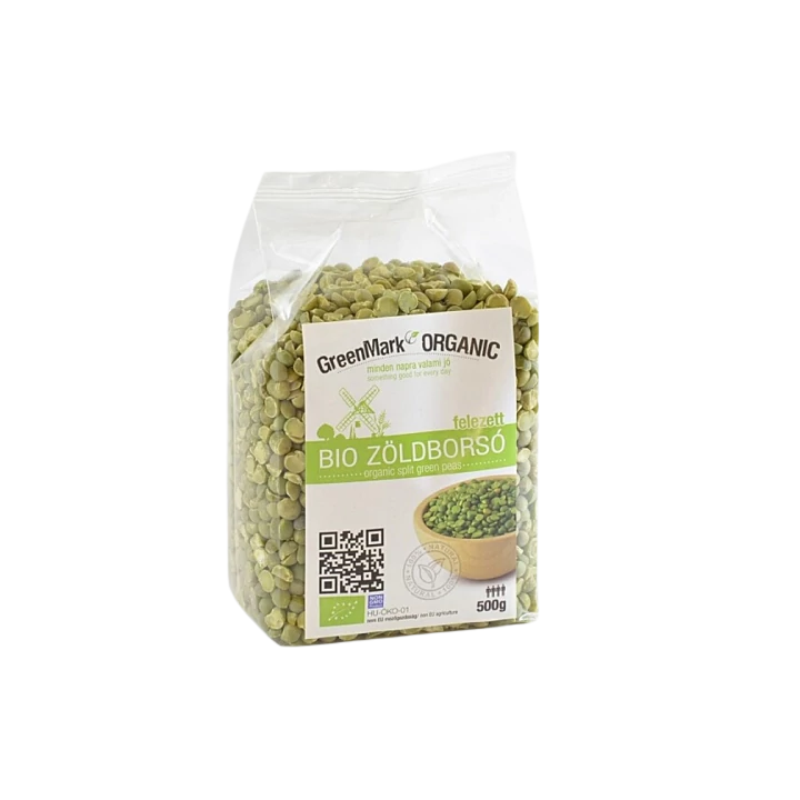 Greenmark Bio Zöldborsó Felezett 500g