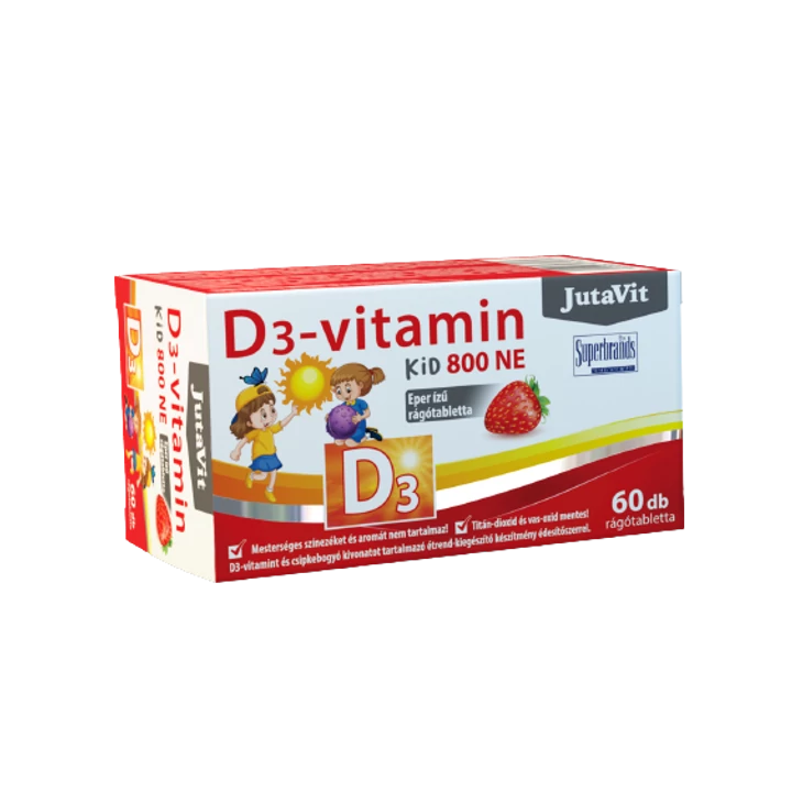 JutaVit D3-vitamin Kid Epres Rágótabletta 800 NE 60db
