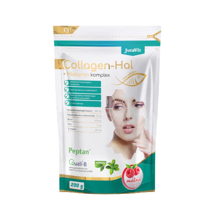 JutaVit Collagen+Hialuron Komplex Málnás 200g