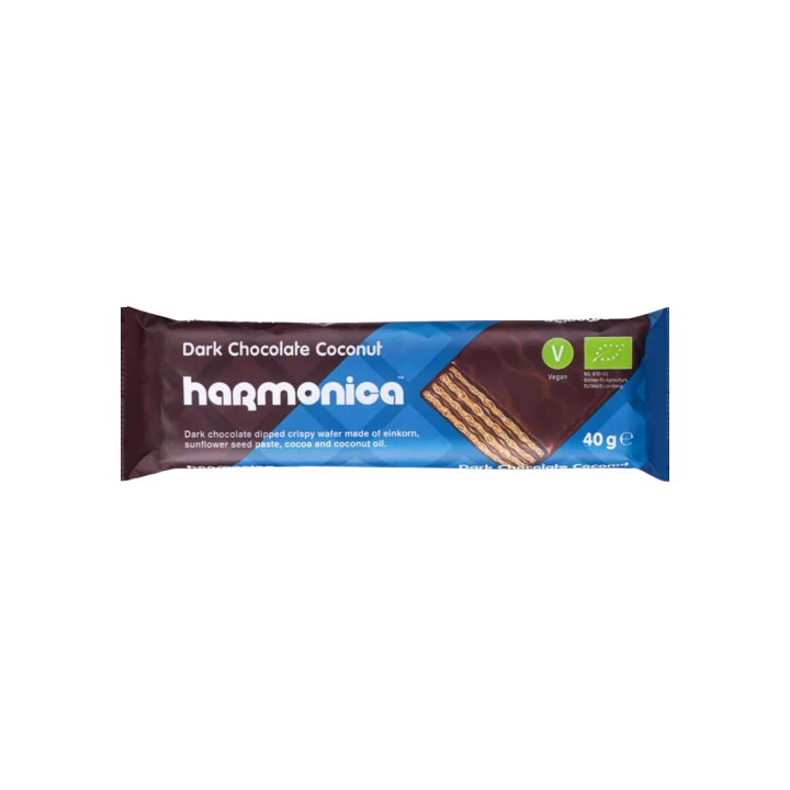 Harmonica Bio Kókuszos Nápolyi Étcsokival Bevonva 40g