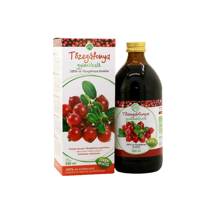 Mannavita Tőzegáfonya Gyümölcslé 100% 500ml