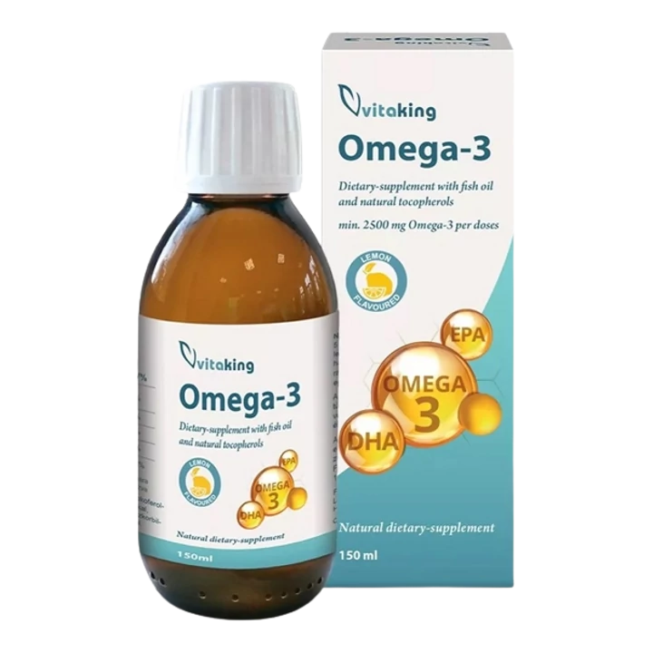 Vitaking Omega-3 Halolaj és Természetes Tokoferolok 150ml